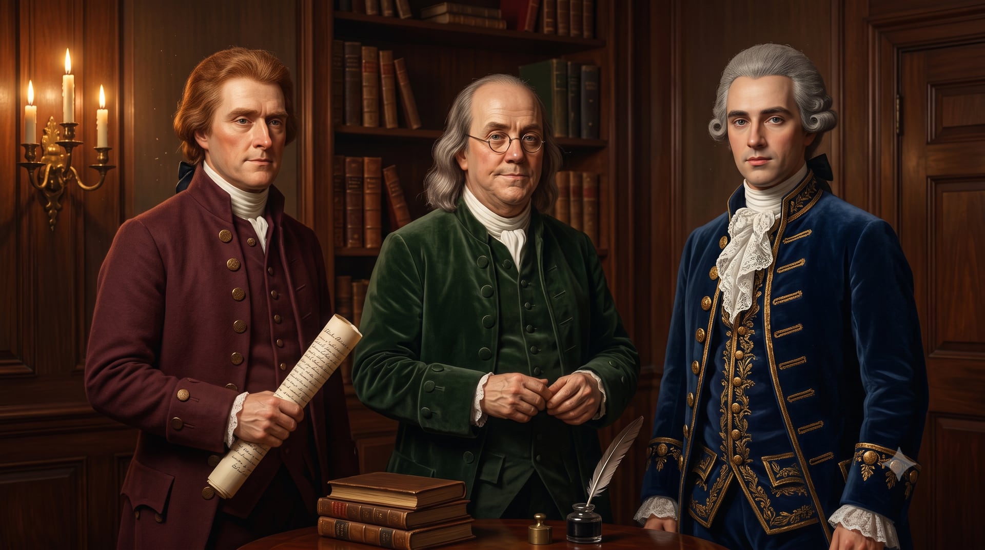 Thomas Jefferson, Benjamin Franklin, John Hancock